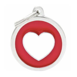 My Family Hundetegn Rund m. hjerte - Rd